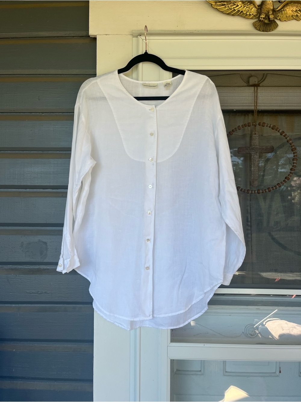 Banana Republic M Medium Linen Shirt White Luxury NWOT Button Up Coastal Beach